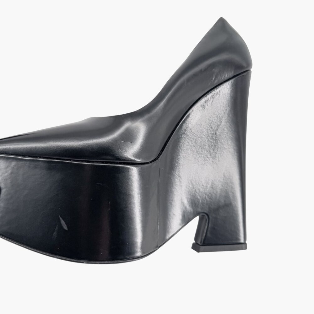 Versace Black Patent Platform Pumps - Picture 13 of 16